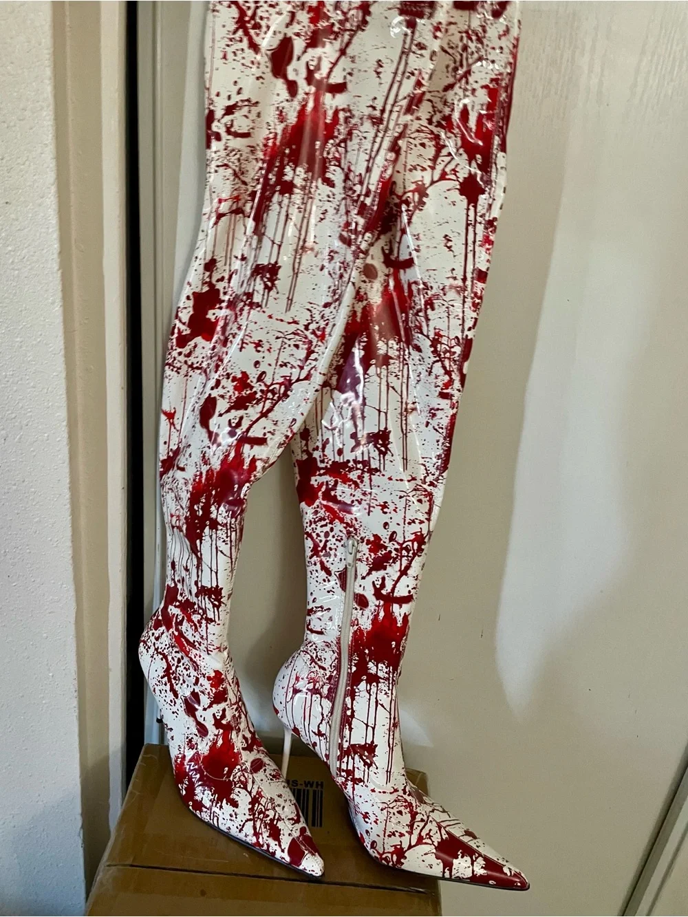 Dolls Kill Trickz N Treatz Blood Splatter platform boots size NEW